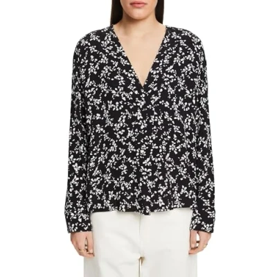 Image of Esprit V NECK Blouse, Women&#039;s, Size: 12, Black