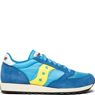 Image of Saucony JAZZ Original Vintage Trainers, Men&#039;s, Size: 6, Yellow/blue Leather and textile