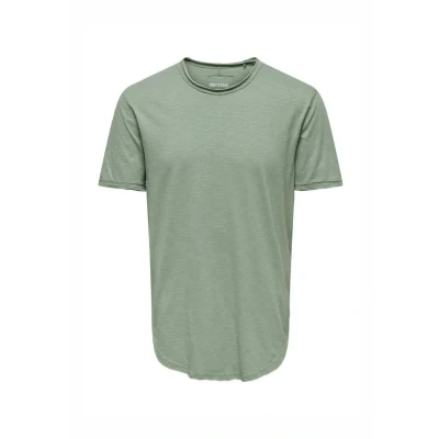 Image of Only &amp; Sons Onsbenne Longy TEE Basic Tshirt, Men&#039;s, Size: Small, Pastell grün