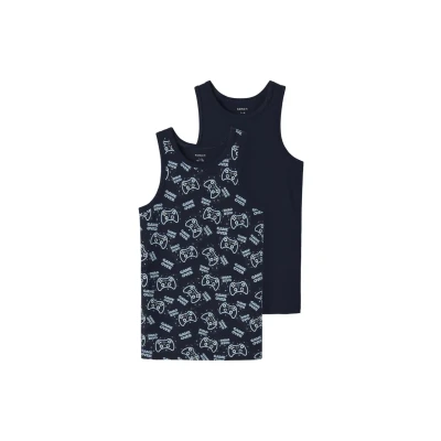 Image of NAME IT Boy&#039;s Nkmtank Top 2P Sapphire Game Noos (Pack of 2), Dark Sapphire, numeric_146
