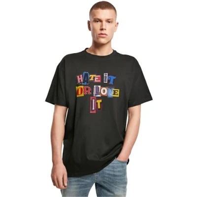 Image of Upscale by Mister Tee HATE IT OR LOVE Print Tshirt, Men&#039;s, Size: 4XL, Black