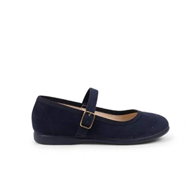 Image of Pisamonas Mercedita Ankle strap ballet pumps for kids, Size: 12.5K, Azul marino Textile/synthetics