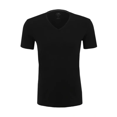 Image of Icebreaker Merino Anatomica SS V Undershirt, Men&#039;s, Size: Large, Black/monsoon