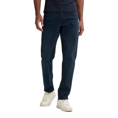 Image of Petrol Industries Men&#039;s Denim Tapered Suit Trousers, Dark Faded, 31W / 34L