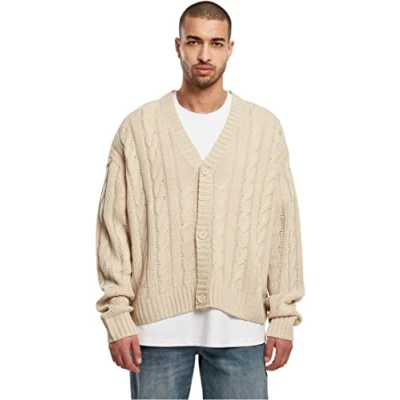 Image of Urban Classics BOXY Cardigan, Men&#039;s, Size: 5XL, Softseagrass