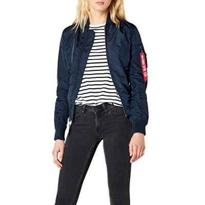 Image of Alpha Industries MA1 TT WMN Bomber Jacket, Women&#039;s, Size: XS, Dark blue