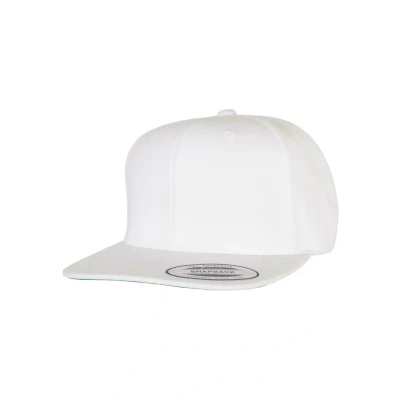 Image of Flexfit Classic Snapback Baseball Cap, White, One Size