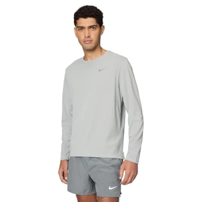 Image of Nike Performance Miler Long sleeved top, Men&#039;s, Size: Small, grey fog particle heather