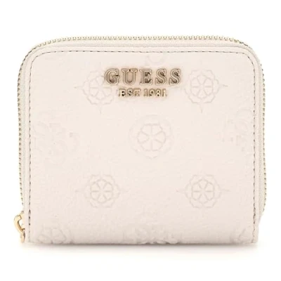 Image of GUESS Cresidia SLG Zip Around Wallet S Cream White, White