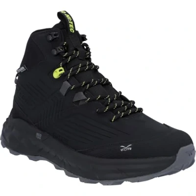 Image of HI TEC FUSE TREK MID WP Hiking shoes, Men&#039;s, Size: 8, Black/sulphur spring Textile/synthetics