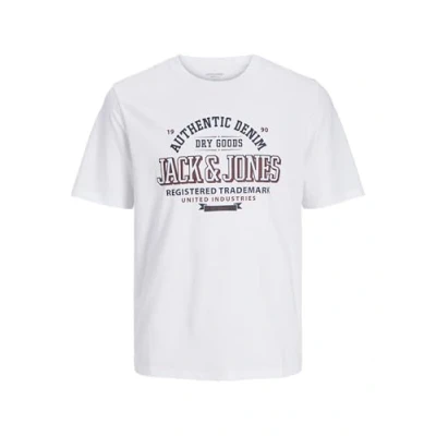 Image of Jack &amp; Jones Junior Jjelogo TEE Oneck Print Tshirt for kids, Size: 8y, White/true red