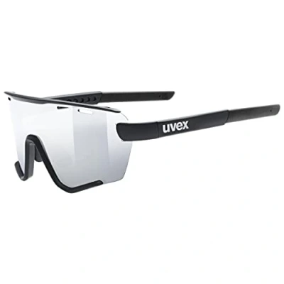 Image of Uvex Unisex Adult, sportstyle 236 sports glasses, black matt/mirror silver, one size