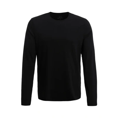Image of Armani Exchange Men&#039;s Long Sleeve Top, Black, M
