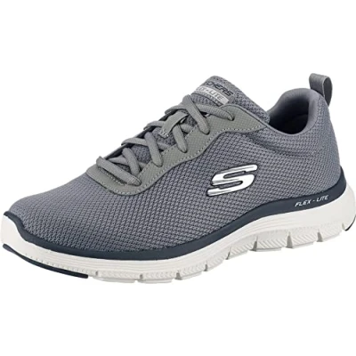 Image of Skechers Sport FLEX Advantage Trainers, Men&#039;s, Size: 12, Grey/navy Textile
