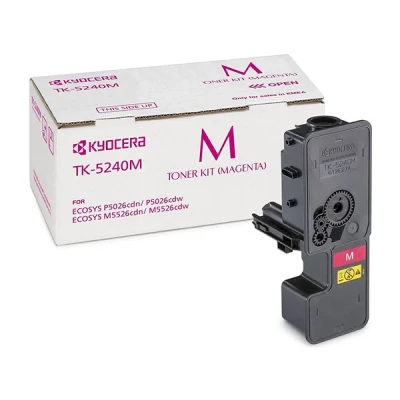 Image of Kyocera TK 5240M Original Toner Cartridge Magenta 1T02R7BNL0. For ECOSYS M5526cdn, M5526cdw, P5026cdn, P5026cdw. Amazon Dash Replenishment Compatible