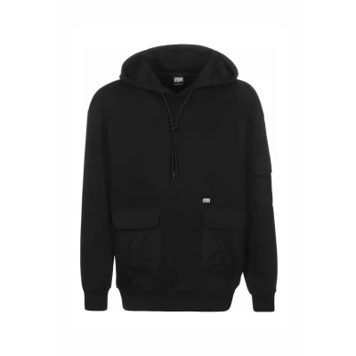 Image of Urban Classics Men&#039;s Hooded Sweatshirt, Black, M