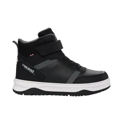 Image of Viking Squad WARM WP Unisex Laceup ankle boots for kids, Size: 6.5, Black Textile/synthetics