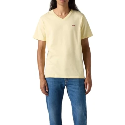 Image of Levi&#039;s Original Vneck Basic Tshirt, Men&#039;s, Size: Medium, Double cream