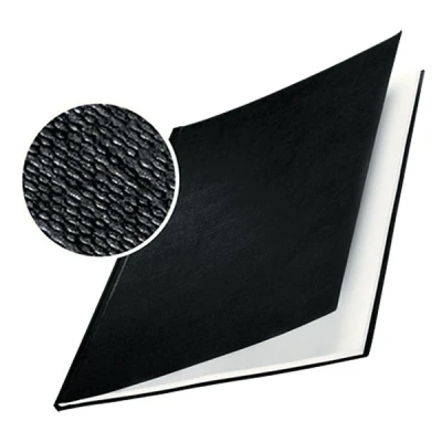 Image of Leitz Hard Cover Linen 10.5mm Black Pack of 10