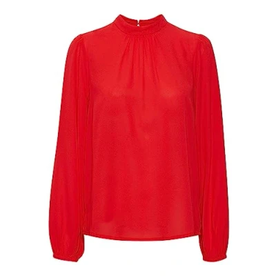 Image of ICHI Cellani Blouse, Women&#039;s, Size: 12, Poppy red