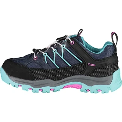 Image of CMP KIDS Rigel LOW WP Unisex Hiking shoes for kids, Size: 10K, Blue/acqua Leather and textile