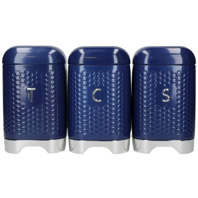 Image of KitchenCraft Storage Jars Lovello Midnight Navy Set of 3
