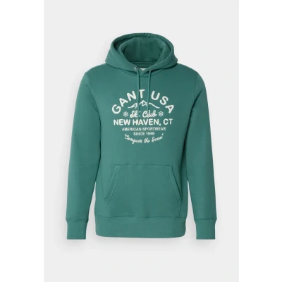 Image of GANT Graphic Hoodie Sweatshirt, Men&#039;s, Size: XXL, Green