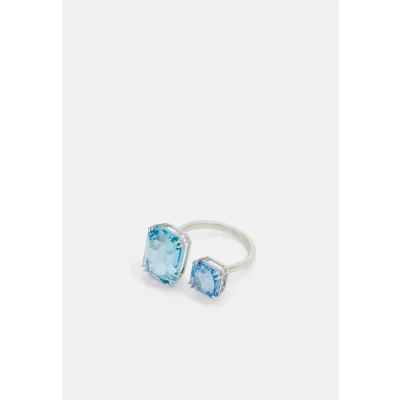 Image of Swarovski Millenia open ring, Octagon cut, Blue, Rhodium plated