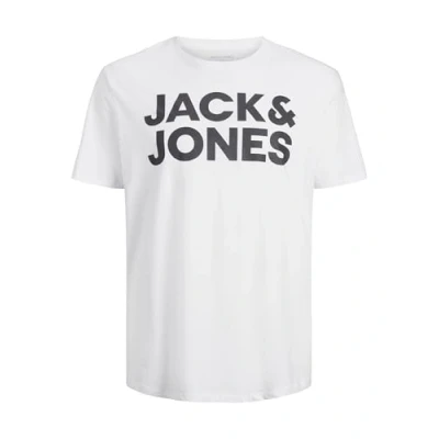 Image of Jack &amp; Jones Jjecorp LOGO TEE Oneck Print Tshirt white, Men&#039;s, Size: 4XL, White