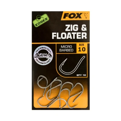 Image of Fox Edges Zig &amp; Floater hooks Size 10 Micro Barbed Carp