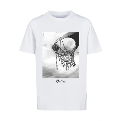 Image of Mister Tee Ballin Print Tshirt for kids, Size: 5 6y, White
