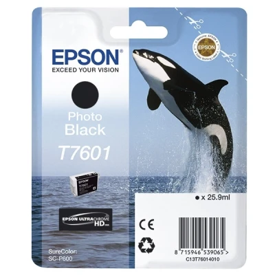 Image of Epson T760140 Killer Whale T7601 Ink Cartridge, Photo Black, Genuine