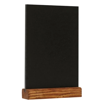 Image of EUROPEL Chalkboard Sign Desktop A5 Portrait, Pine Wood Base with Matt Black Finish, Double Sided, for Water Based Marker, Restaurant, Hotel, Conference, Festivals, Food Truck, Counter