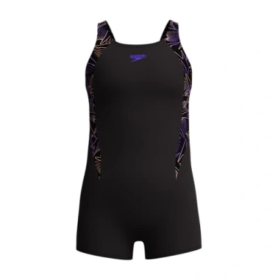 Image of Speedo Girl&#039;s Hyperboom Splice Legsuit Chlorine Resistant Quick Drying Stretch Fabric Comfort Fit One Piece Swimwear (Pack of 1)