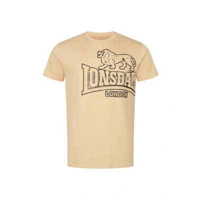 Image of Lonsdale Normale Passform Langsett Print Tshirt, Men&#039;s, Size: Large, Sand black