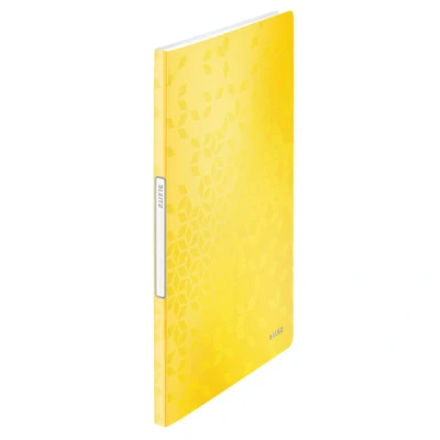 Image of Leitz A4 Display Book, 20 Pockets, 40 Sheet Capacity, Transparent Yellow, WOW Range, 46310016