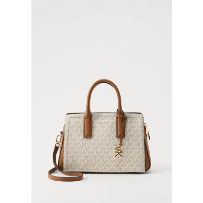 Image of Michael Kors Laila Satchel Handbag, Women&#039;s, Size: One Size, Vanilla/acorn