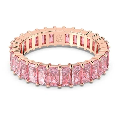 Image of Swarovski Matrix Ring, Women&#039;s, Size: Q R, Pink