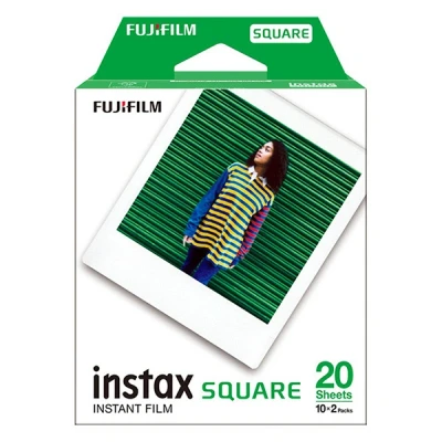 Image of instax SQUARE film 20 shot pack, white Border contains 2 x 10 cartridges