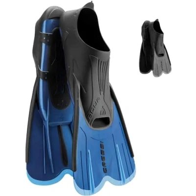 Image of Cressi Unisex Agua Short Fins Black Silver Size 43 44, Black/Silver, 8.5 9.5 44 UK