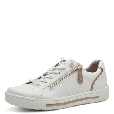 Image of Jana Trainers, Women&#039;s, Size: 7.5, White rosegold Synthetics