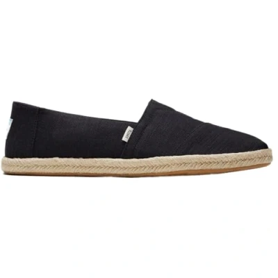 Image of TOMS Alpargata Espadrilles, Men&#039;s, Size: 9.5, Black Cotton