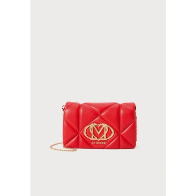 Image of Love Moschino Embossed Cross body bag, Women&#039;s, Size: One Size, Red
