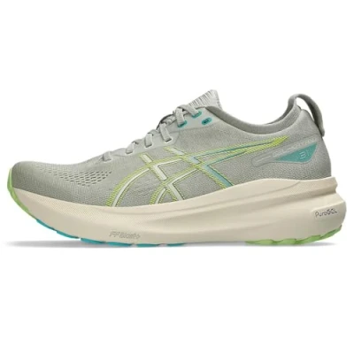 Image of Asics Gelkayano 31 Road running shoes, Men&#039;s, Size: 9, White sage/birch Textile/synthetics