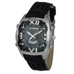 Image of Chronotech Mens Analogue Quartz Watch with Leather Strap CT7677M 02, Black/White, 45MM,