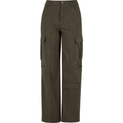 Image of Urban Classics Utility Stretch Twill Cargo trousers, Women&#039;s, Size: 28, Blackolive
