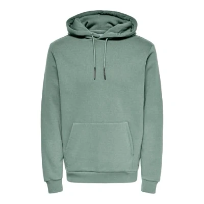 Image of Only &amp; Sons Men&#039;s Onsceres Life Hoodie Sweat Noos Hooded Sweatshirt, Pastel green, XL
