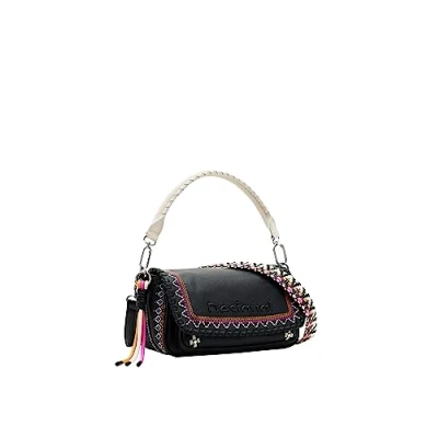 Image of Desigual Medium Embroidered Cross Body Bag, Black, One Size