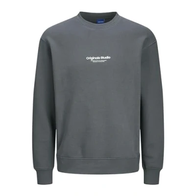 Image of Jack &amp; Jones Jorvesterbro CREW NECK Sweatshirt, Men&#039;s, Size: XL, Iron gate