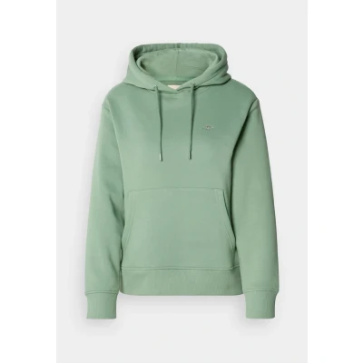 Image of GANT Shield Hoodie Sweatshirt, Women&#039;s, Size: XS, Kalamata green